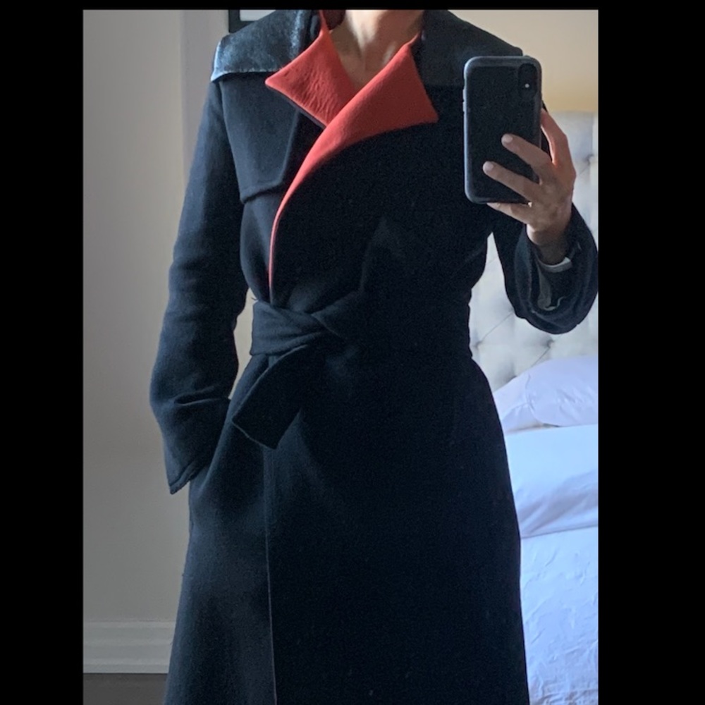 Celine Ankle Length Black Wool Coat